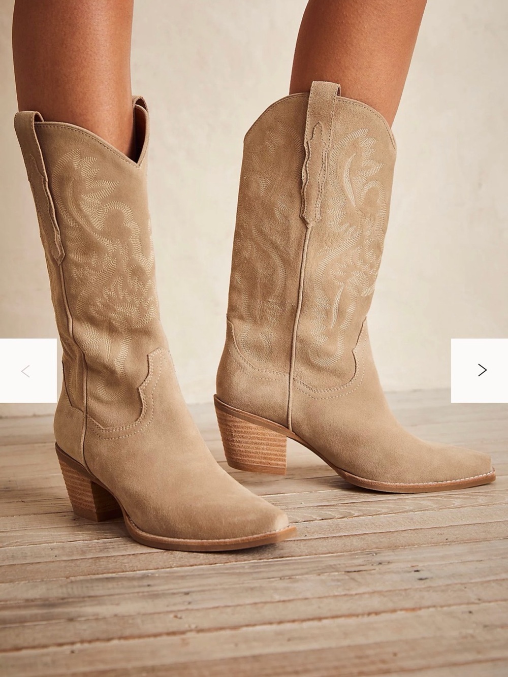Jeffrey Campbell Dagget Taupe Suede Over-the-Knee Western Boots size 6